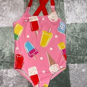 Boden Pink Ice Cream and Popsicle Kids Swimsuit